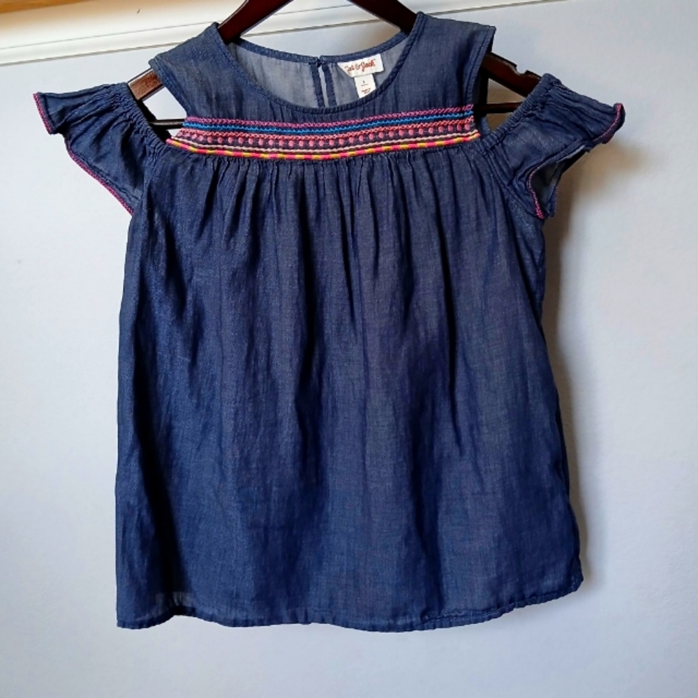 Cat & Jack Cold Shoulder Top Girls Size L
